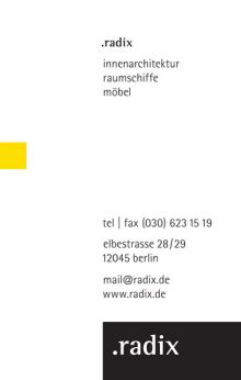.radix · Logo / Corporate Design · Visitenkarte · 1999